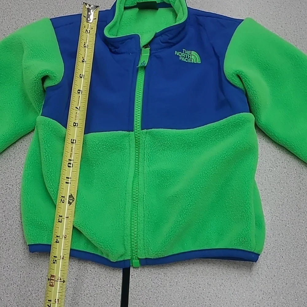 The North Face Lime Green and Royal Blue Fleece Jacket Size 18-24mnths